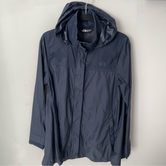 The North Face Womens Flychute Wind Resistant Navy Blue A-Line Jacket Medium - Picture 3 of 9